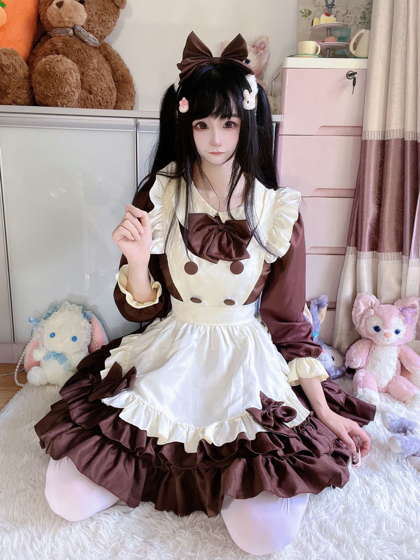 Lolita Dress Maid Costume Cafe Waitress Dress for Women