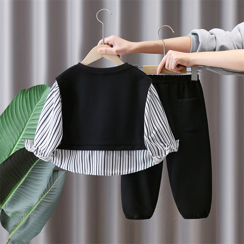 Boys Spring Casual Two-Piece Set Stylish Sweatshirt Outfit - product image 4