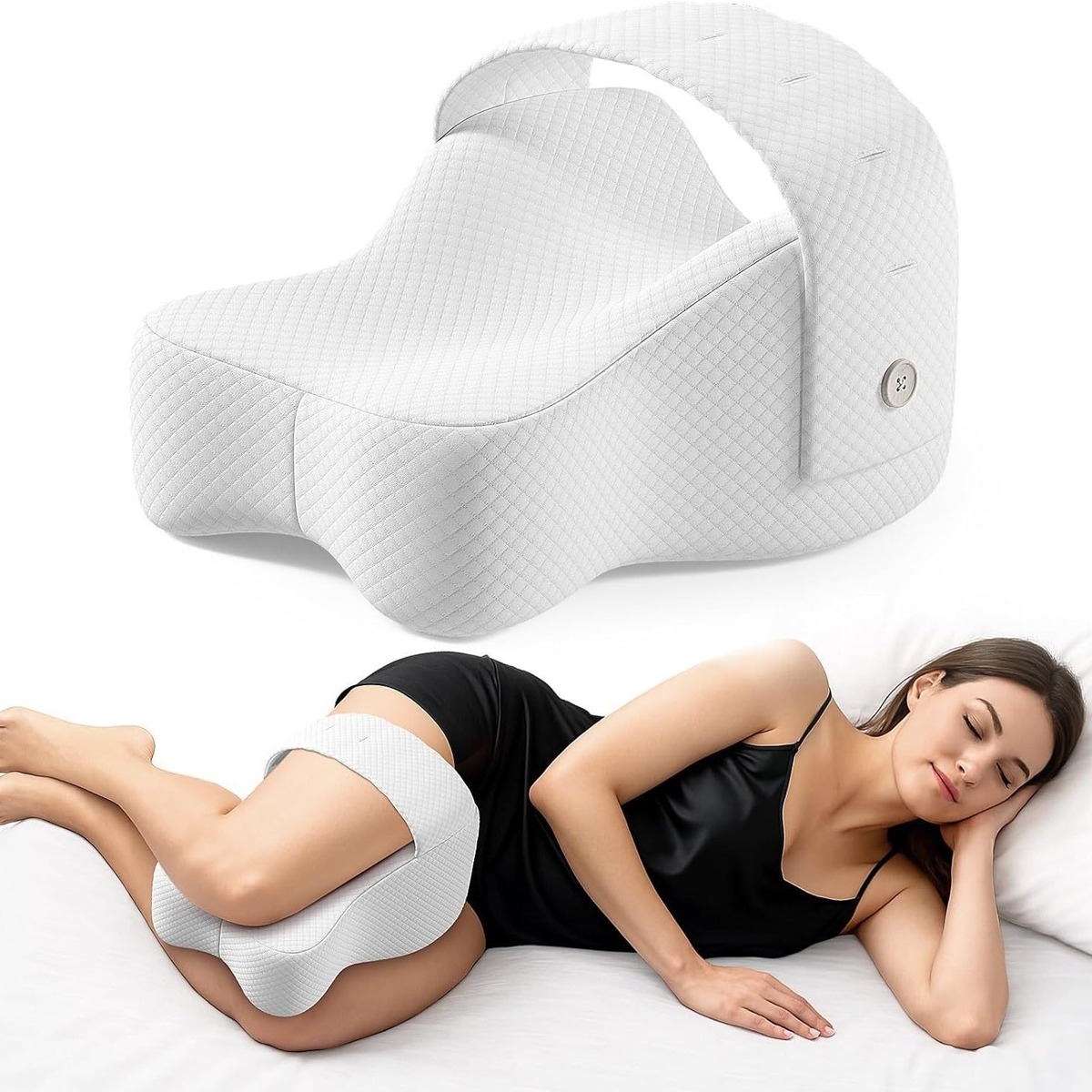 Memory Foam Knee & Leg Support Pillow for Side Sleepers