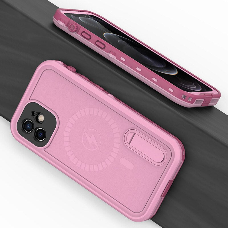 IP68 Real Waterproof Phone Case For iPhone 12 Pro Max 12 Mini 12 Pro Underwater Diving Water Proof Hide Bracket Phone Covers - 2bazar4