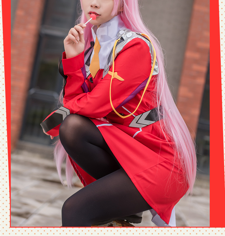 Game DARLING DARLING in the FRANXX Zero Two Cosplay Costume Dress 02 Cosplay Costume Women Cosplay Sexy Dress Headband wig shoes