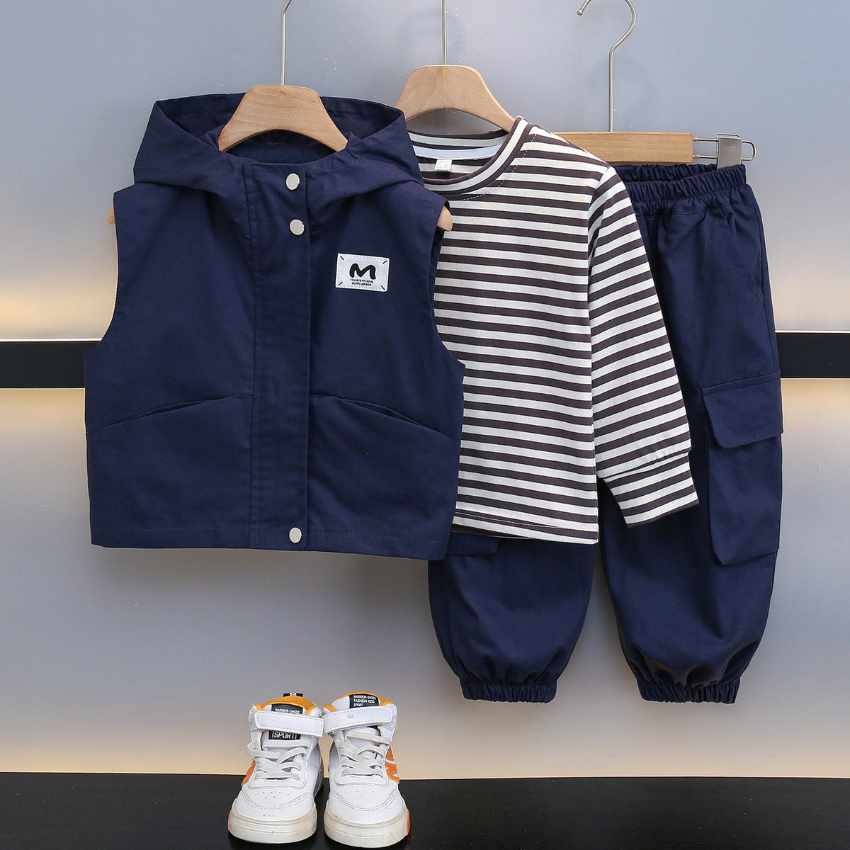 Workwear Vest 3-Piece Set for Boys Autumn Spring Casual Outfit - product image 6