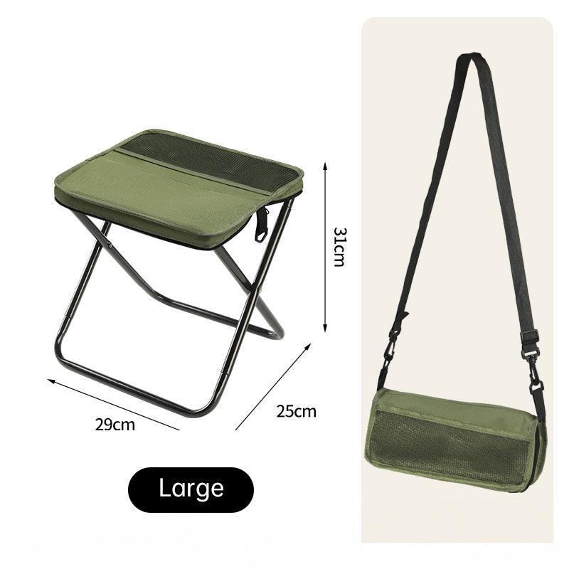 Portable Folding Stool with Steel Frame & Oxford Fabric