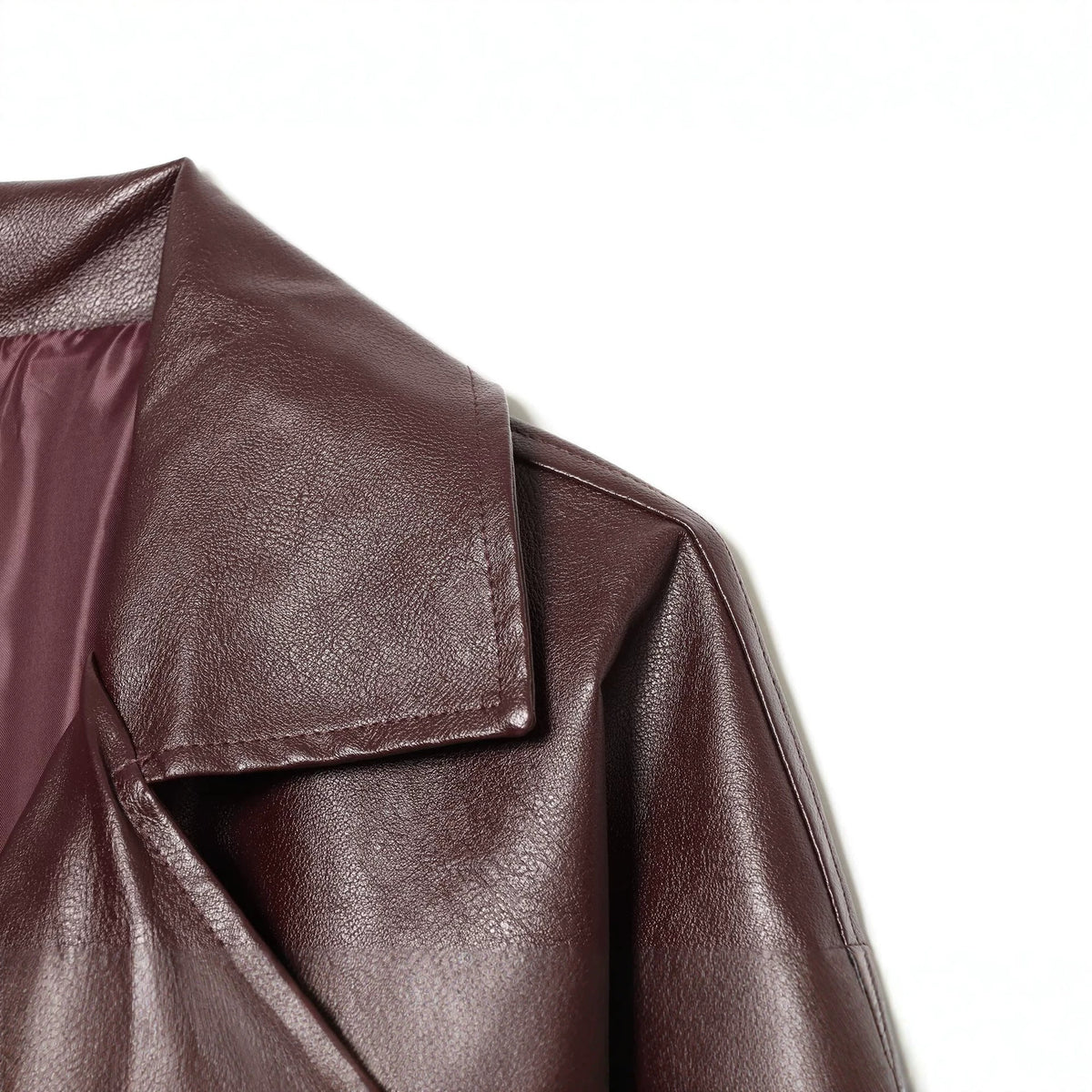 Women's Belted Faux Leather Jacket - product image 4