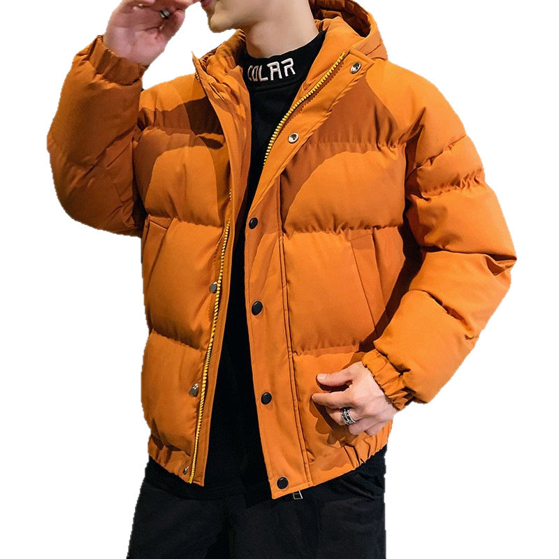 Men's Casual Thickened Hooded Quilted Long Sleeve Loose Cotton Puffer Jacket