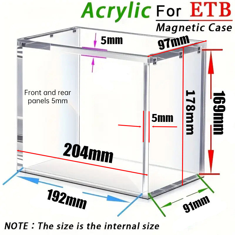 5mm Acrylic ETB Display Case – Magnetic UV-Resistant Lid