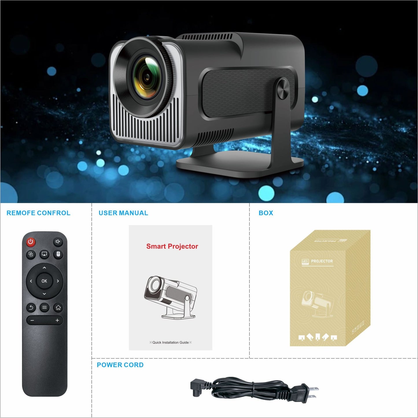HY320 HD Projector 4K Short Focus Home Cinema Wall Projection