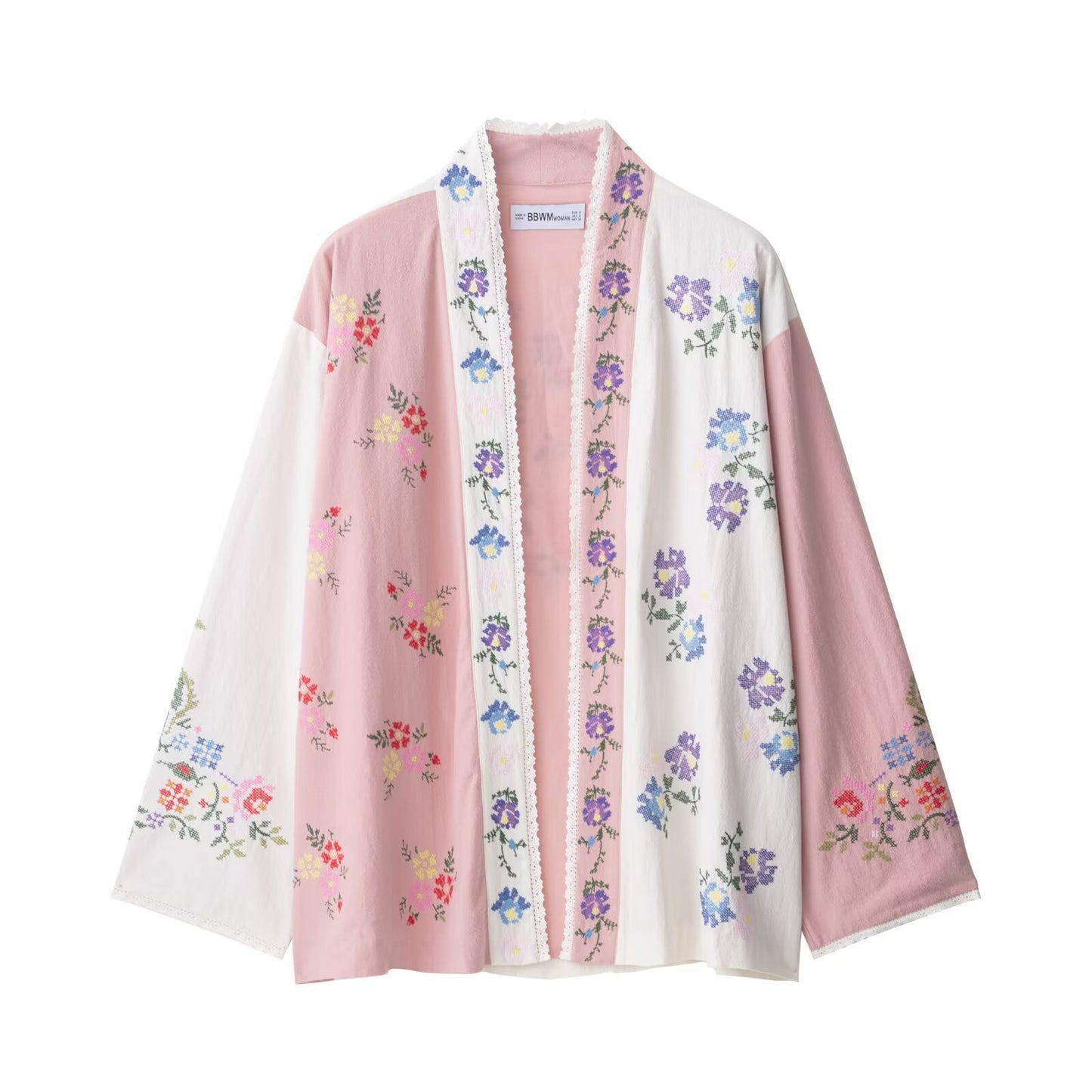Flower Embroidered Long Shirt