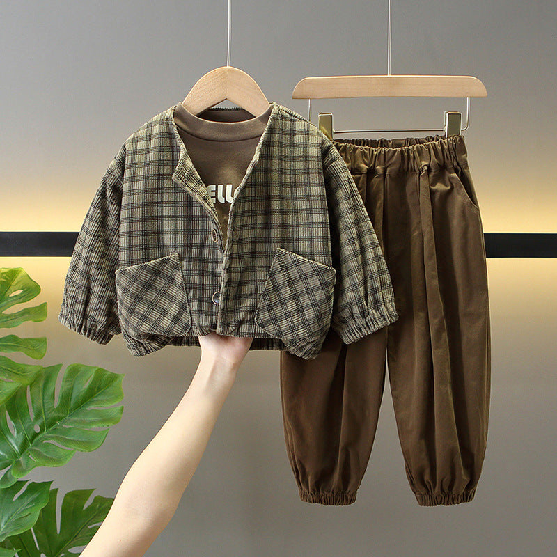 Boys Corduroy 3-Piece Jacket Set Rugged Smart Casual Style - product image 2