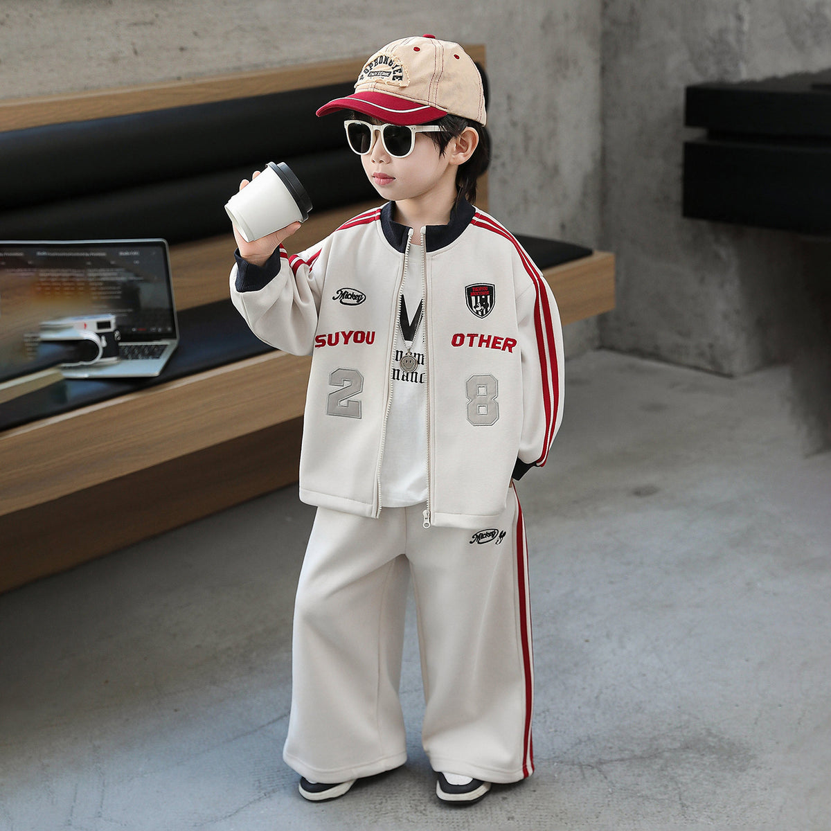 Boys Autumn Two-Piece Outfit Set Trendy Sporty Casual Clothes for Kids Little Gentleman Style
