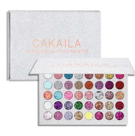 CAKAILA  40 Colors Eye Shadow Gold Powder Glitter Curry Cream Diamond Glitter Eyeshadow Palette - 2bazar4