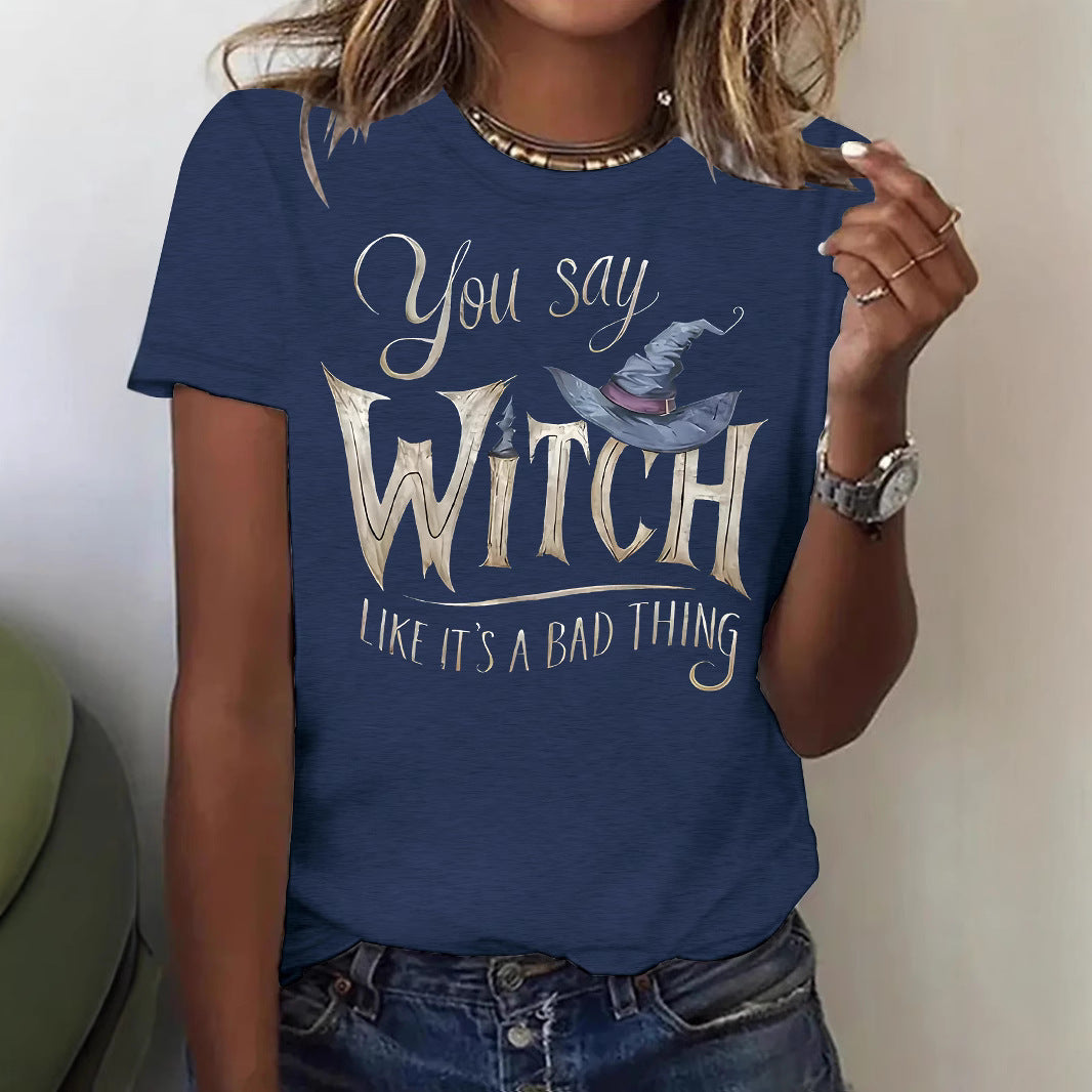 Halloween Witch Print Short-Sleeve T-Shirt - product image 5