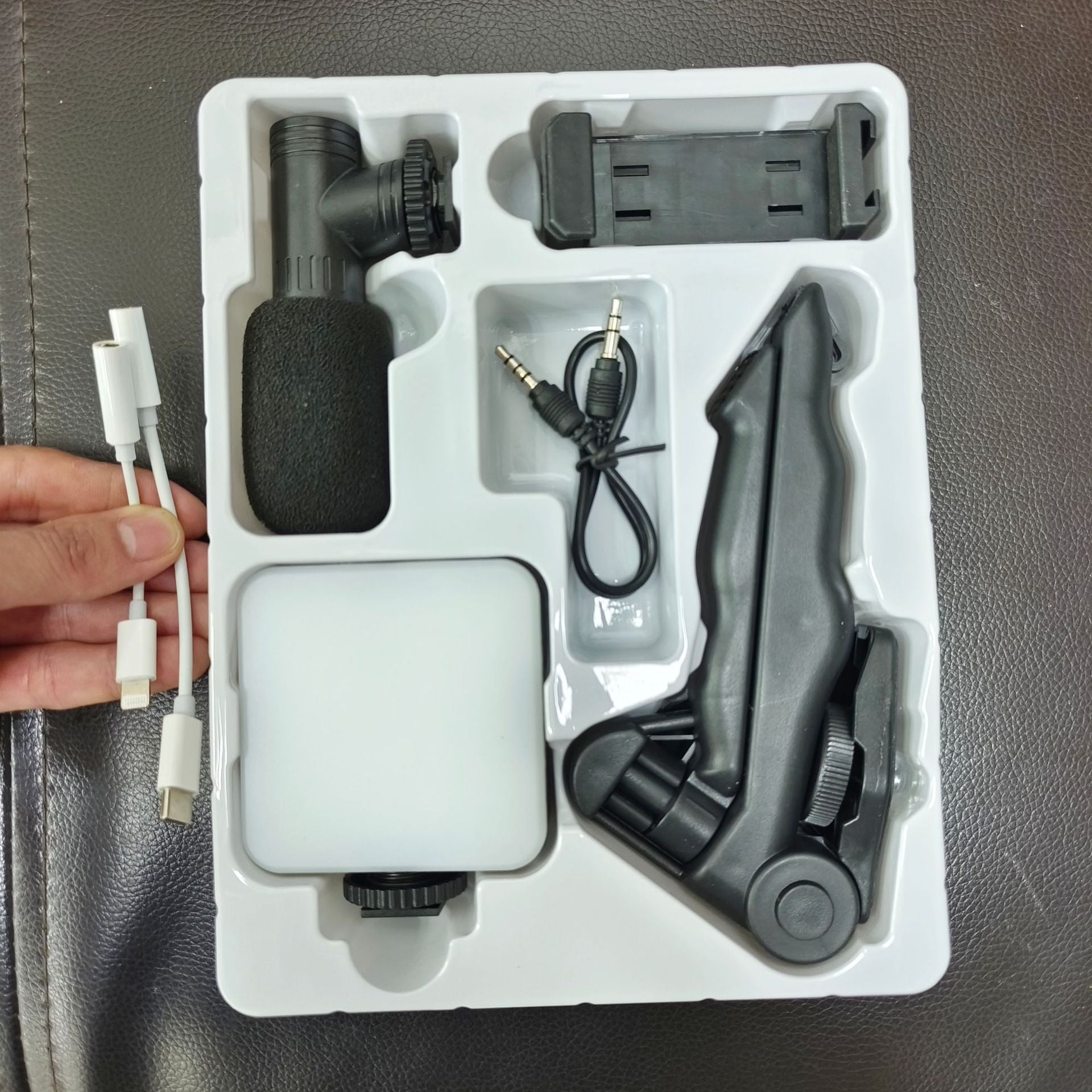 Desktop Beauty Leg Pocket Fill Light with Microphone Set Single Reflex Conference Lamp Handheld Photography with Microphone eprolo