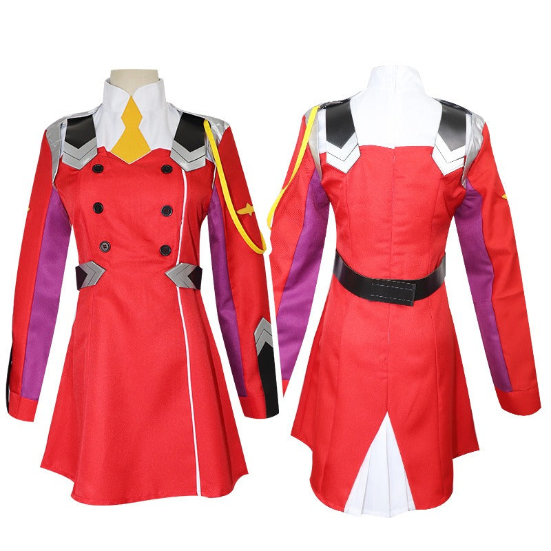 Game DARLING DARLING in the FRANXX Zero Two Cosplay Costume Dress 02 Cosplay Costume Women Cosplay Sexy Dress Headband wig shoes