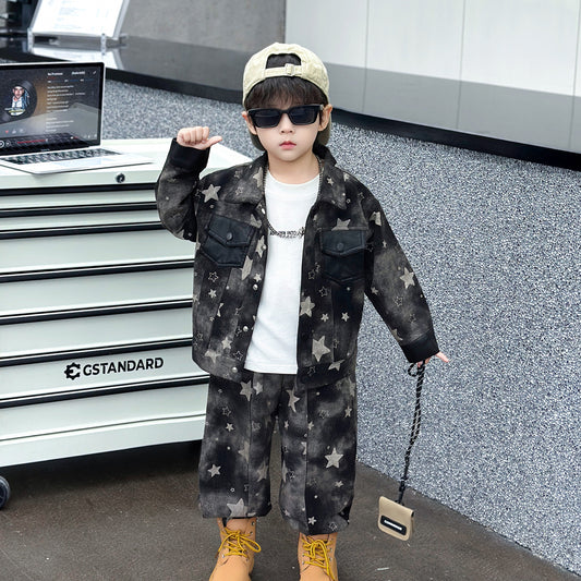 Boys Autumn Denim Two-Piece Set