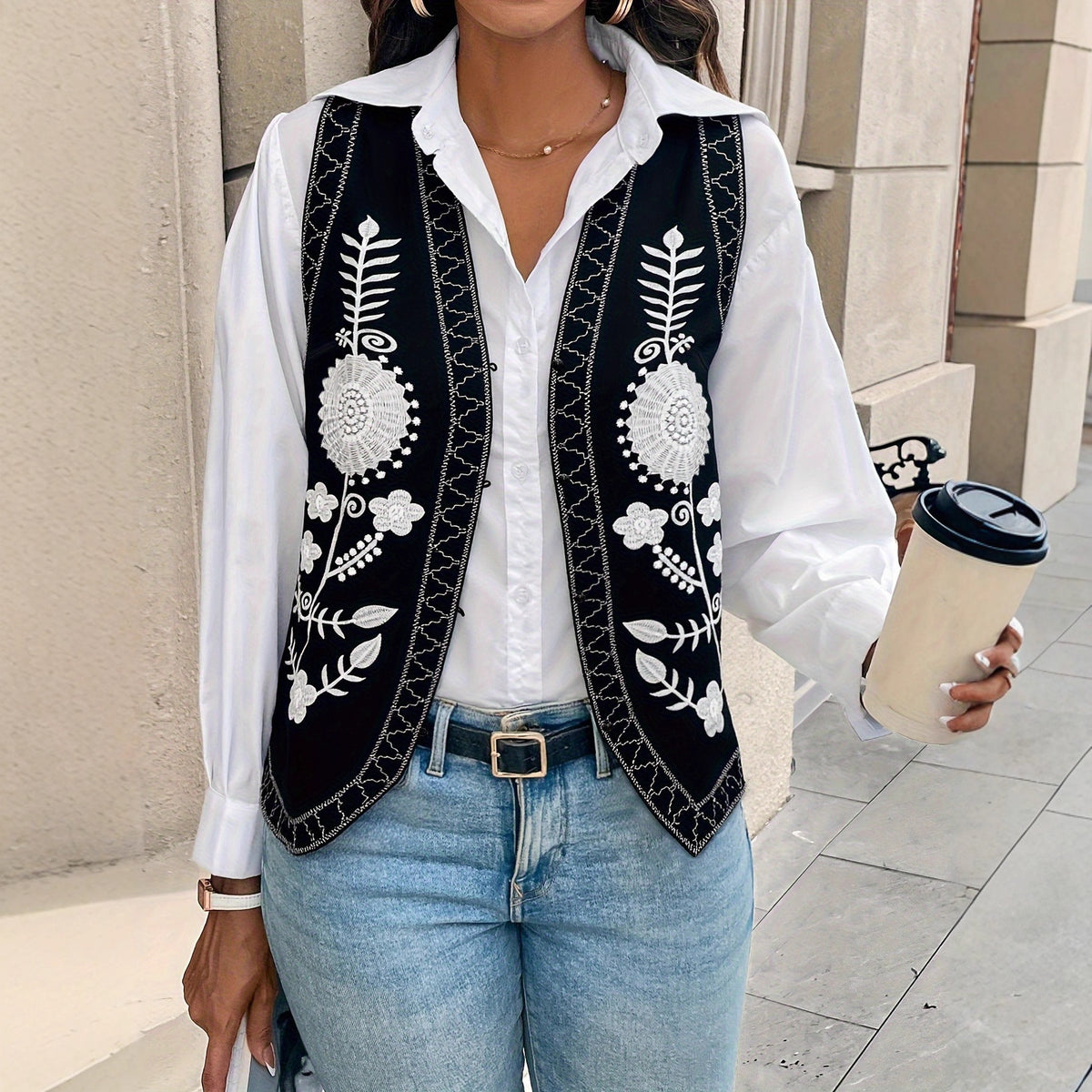 Embroidered Cardigan Vest - product image 2