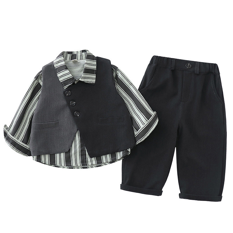 Boys Spring Autumn 3-Piece Suit Set with Vest and Shirt - product image 5