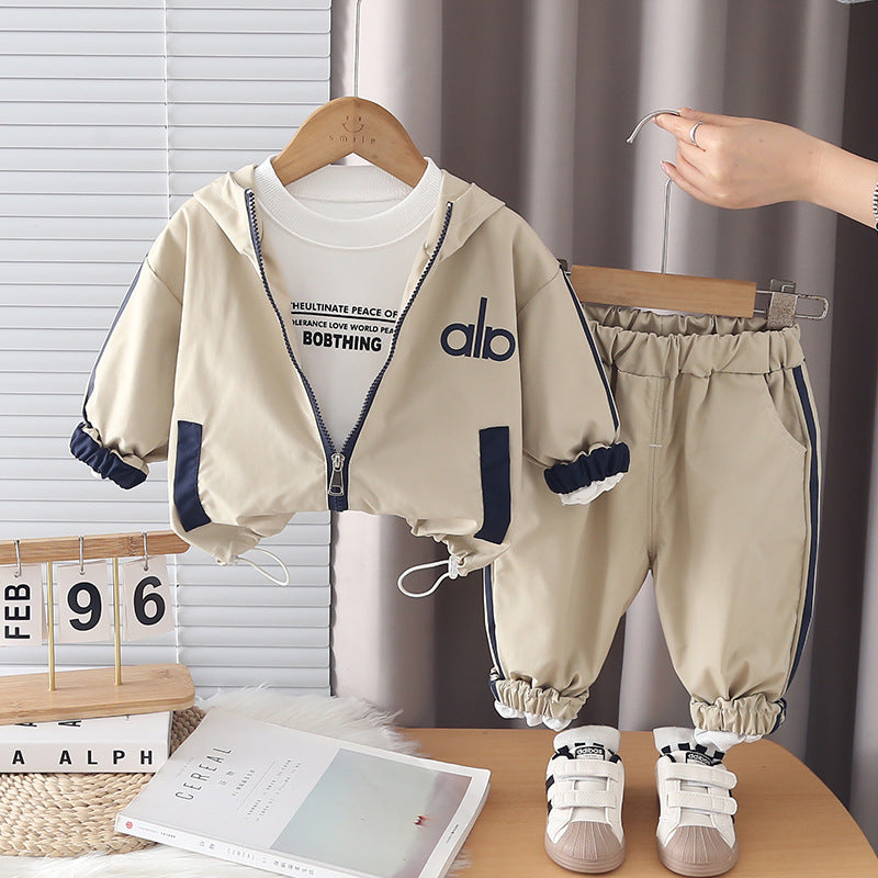 Toddler Embroidered 3-Piece Outfit Set – Jacket & Trousers