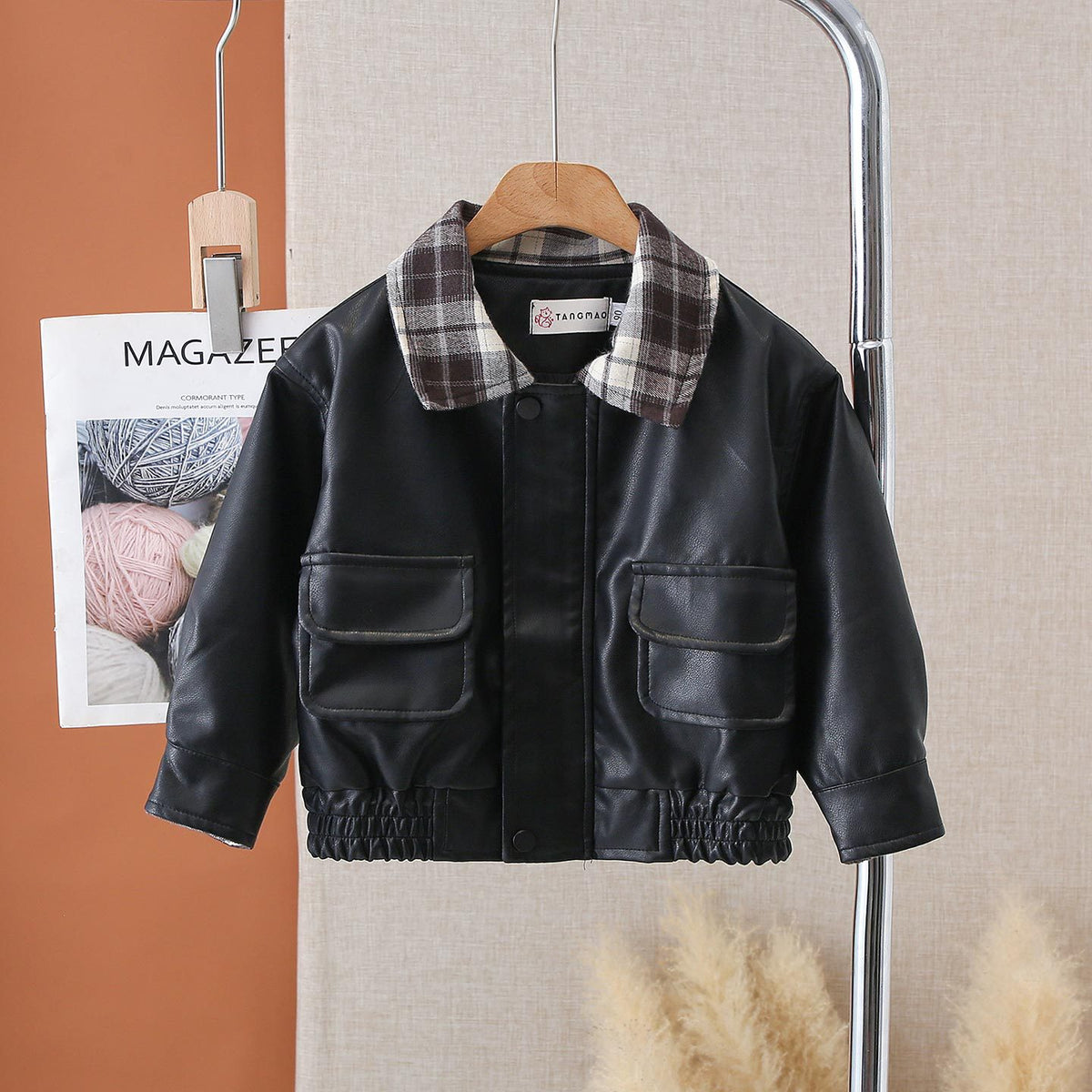 Boys Casual PU Leather Open Front Jacket - product image 4