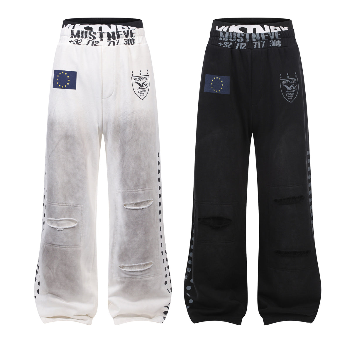 Unisex Polka Dot Wide-Leg Sweatpants
