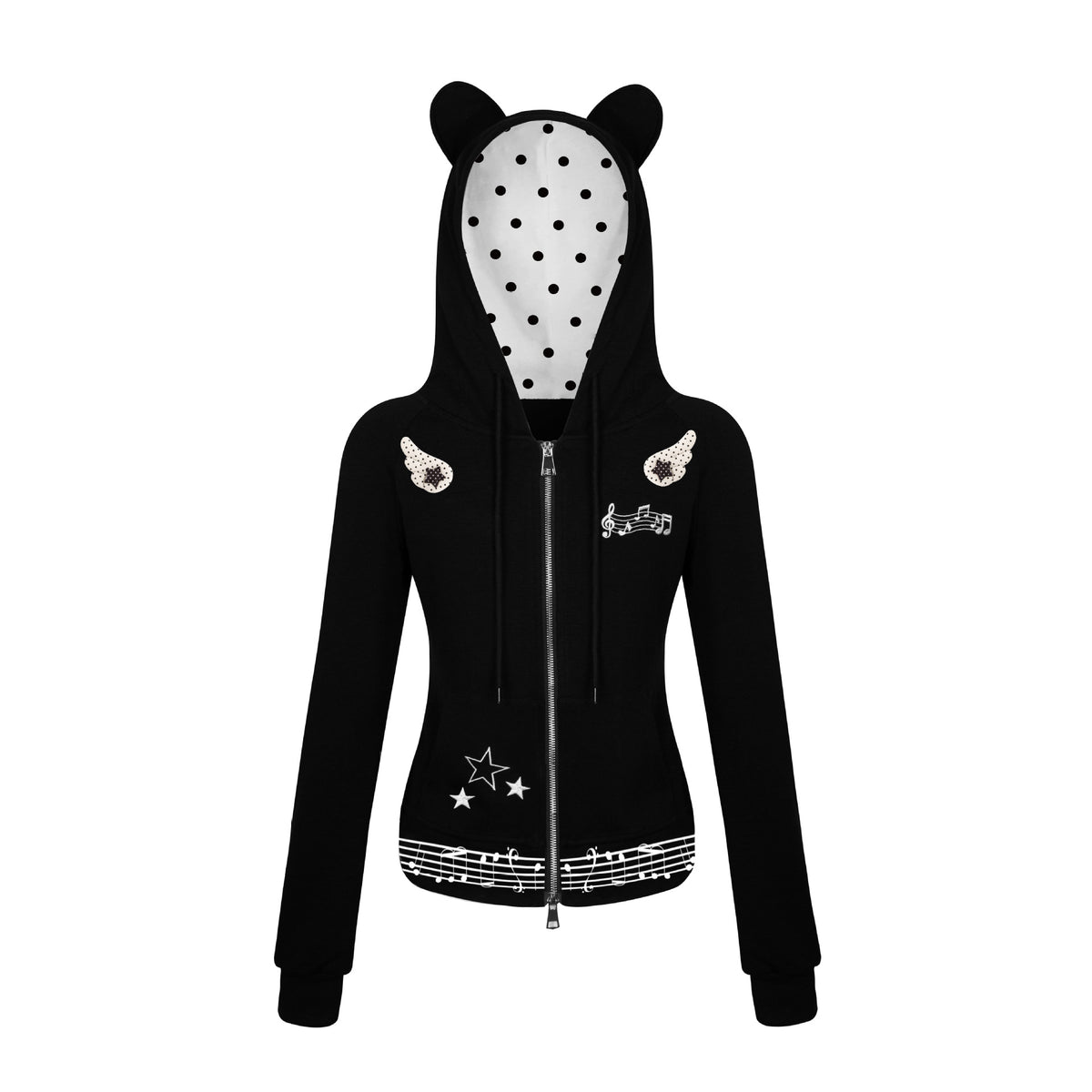 Women's Bear Ear Zip-Up Cropped Hoodie - product image 2