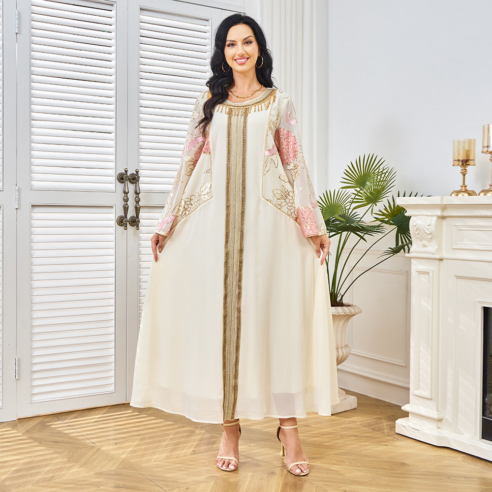Embroidered long sleeved dress