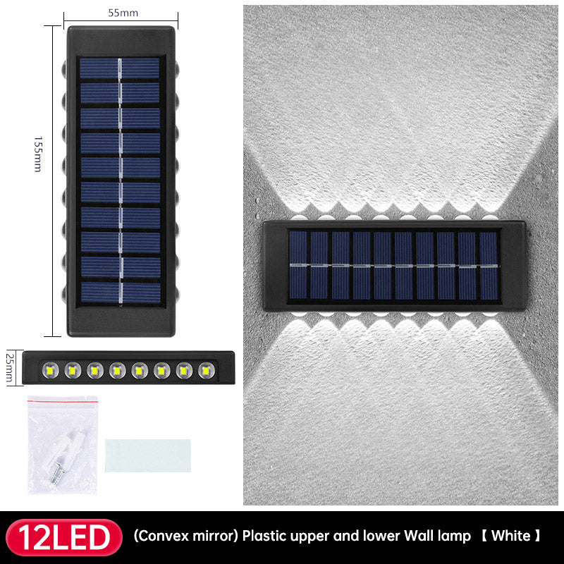 Solar Dual Head Wall Lamp, Outdoor Courtyard Lamp, Waterproof, Outdoor Upper and Lower Emitting Wall Courtyard Lamp eprolo