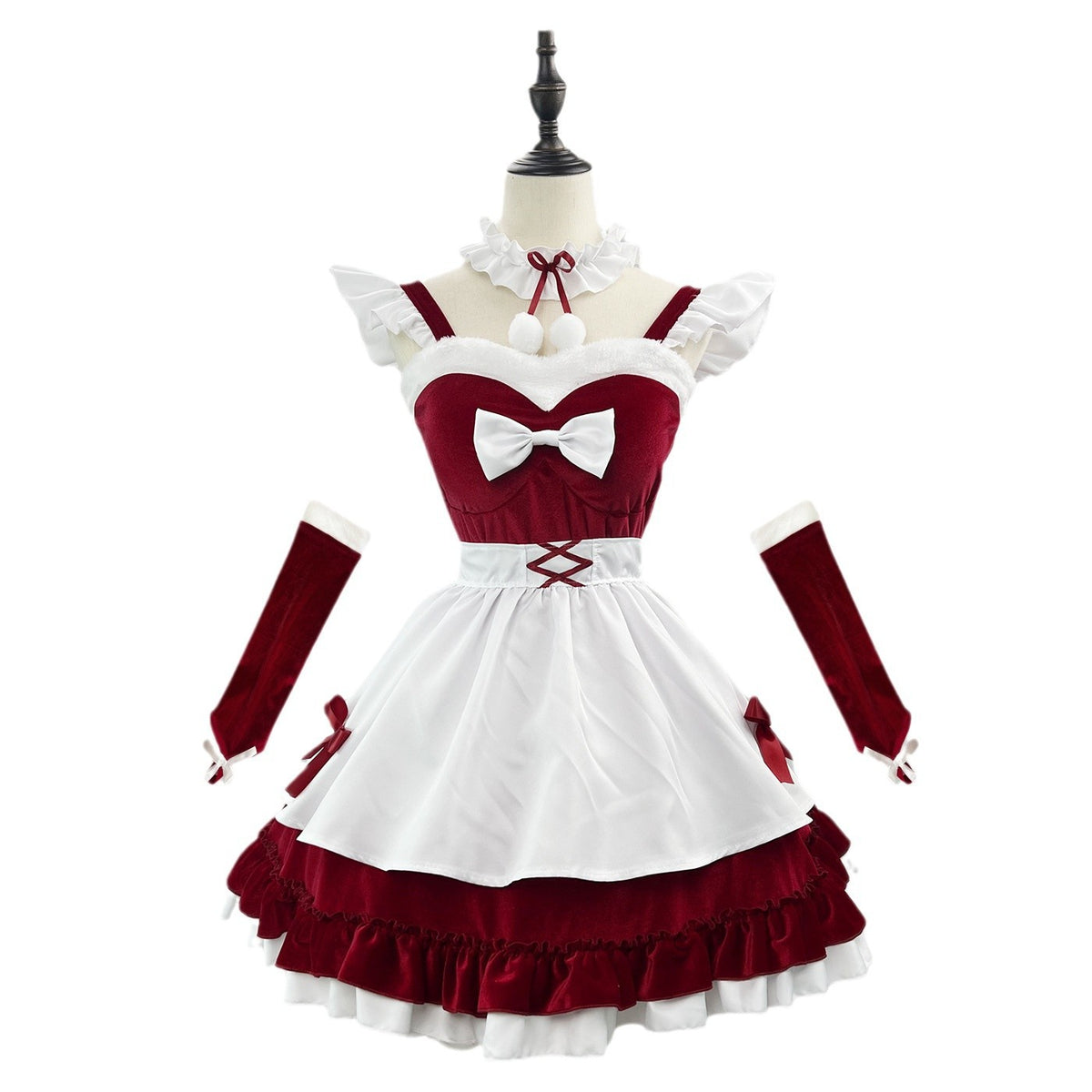 Wine Red Velvet Christmas Cosplay Costume Set