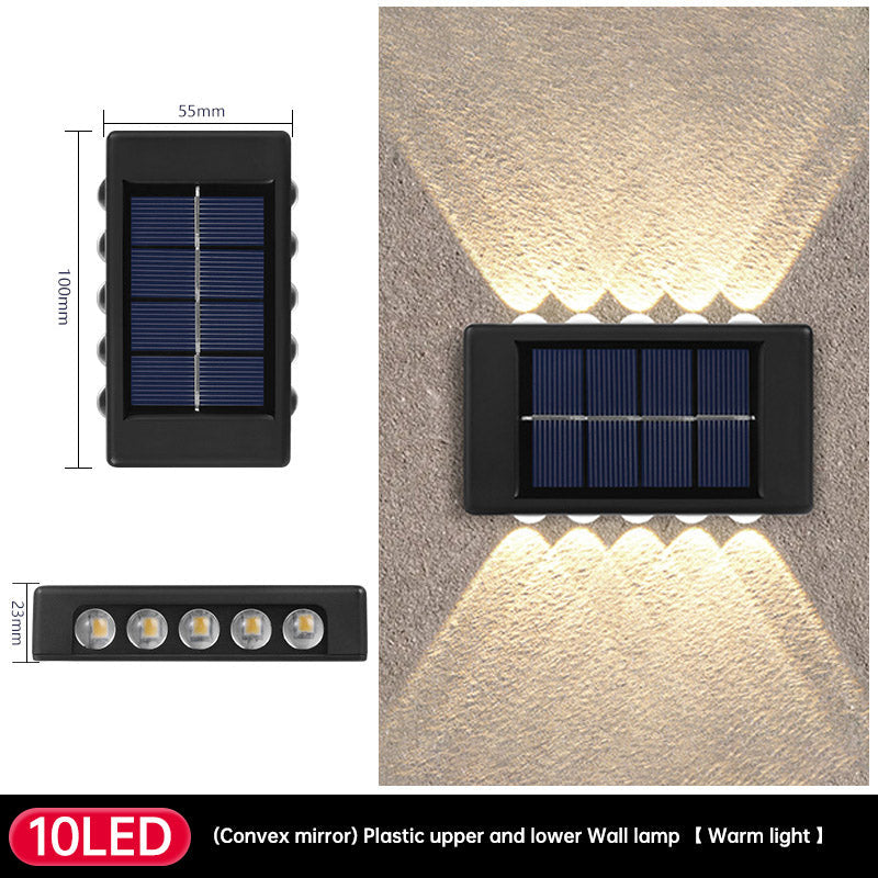 Solar Dual Head Wall Lamp, Outdoor Courtyard Lamp, Waterproof, Outdoor Upper and Lower Emitting Wall Courtyard Lamp eprolo