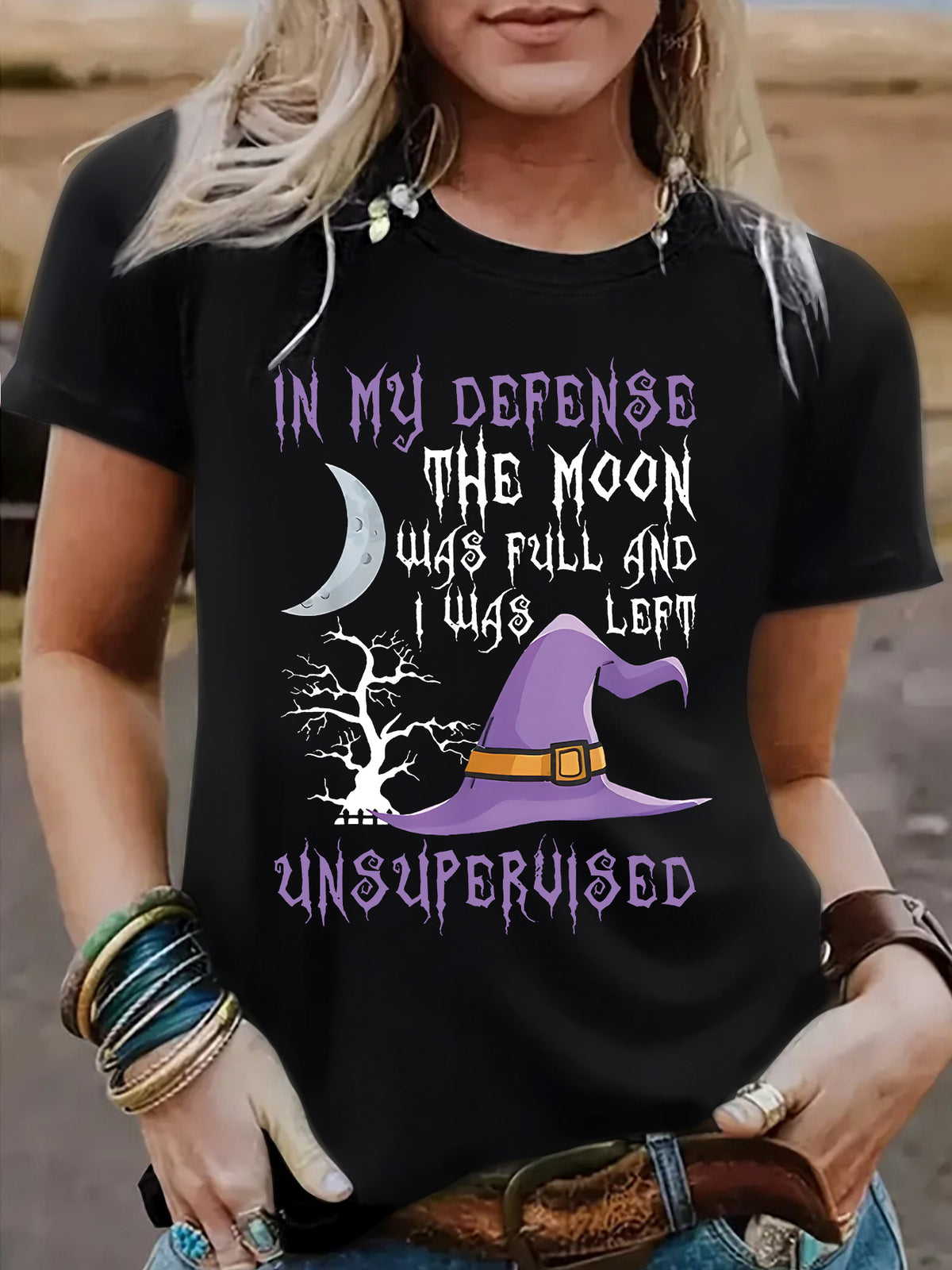 Halloween Witch Pattern Short-Sleeve T-Shirt - product image 9