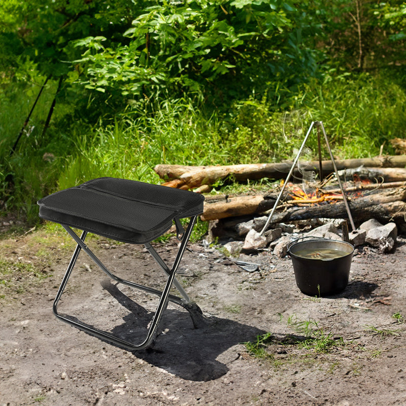 Portable Folding Stool with Steel Frame & Oxford Fabric