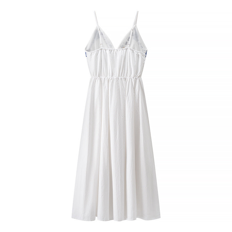 Embroidered Strapless Midi Dress for Women
