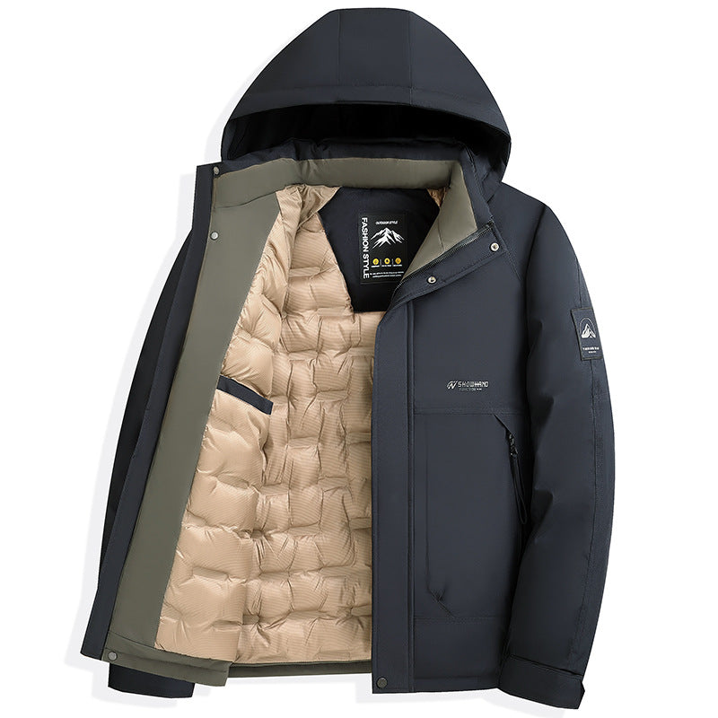 Men's Business Thickened Cotton Jacket with Detachable Hood - product image 10