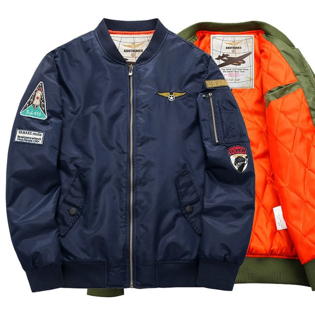 Ma1 Thick And Thin Army Green Military Motorcycle Ma-1 aviator Pilot Air Men Bomber Jacket - 2bazar4