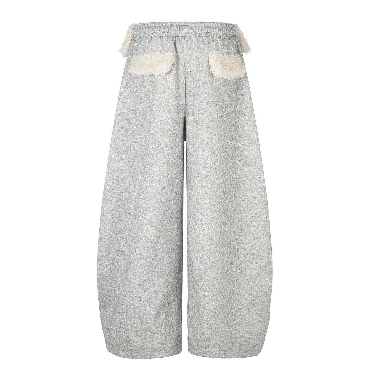 Star Embroidered Wide-Leg Sweatpants with Drawstring Waist and Cuffable Hem