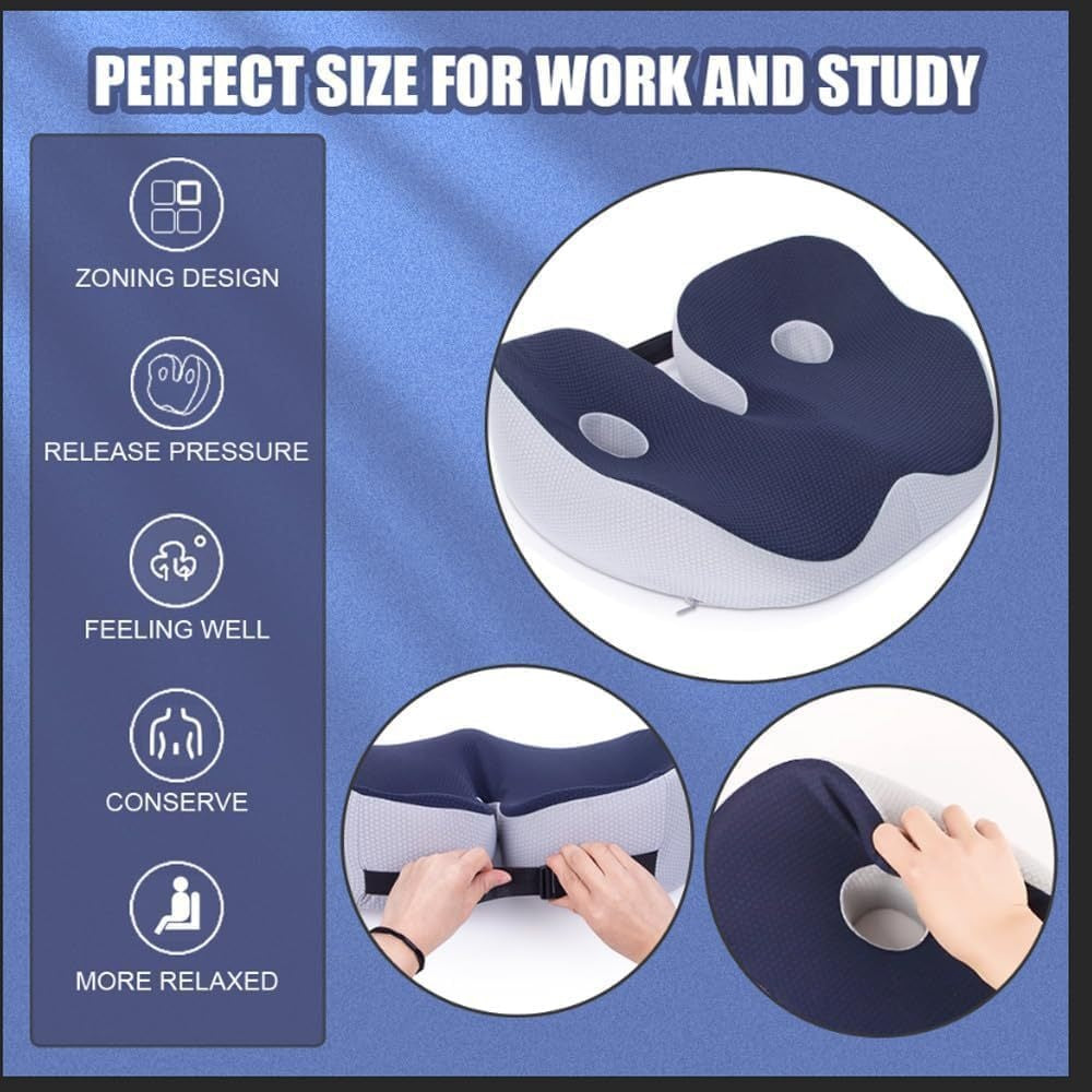 Memory Foam Anti-Slip Seat Cushion for Office Chairs