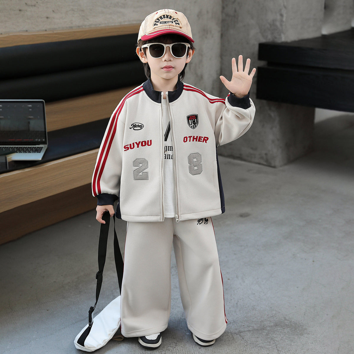 Boys Autumn Two-Piece Outfit Set Trendy Sporty Casual Clothes for Kids Little Gentleman Style