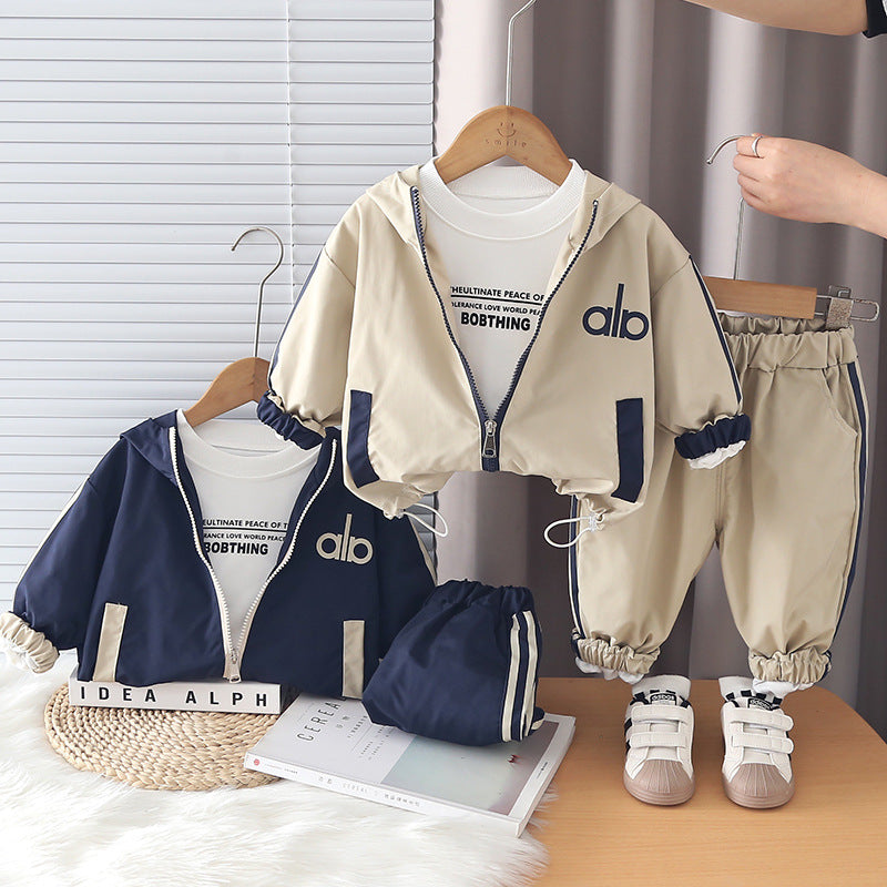 Toddler Embroidered 3-Piece Outfit Set – Jacket & Trousers
