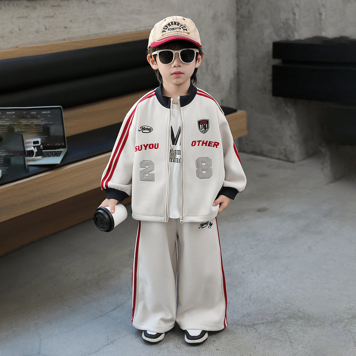 Boys Autumn Two-Piece Outfit Set Trendy Sporty Casual Clothes for Kids Little Gentleman Style