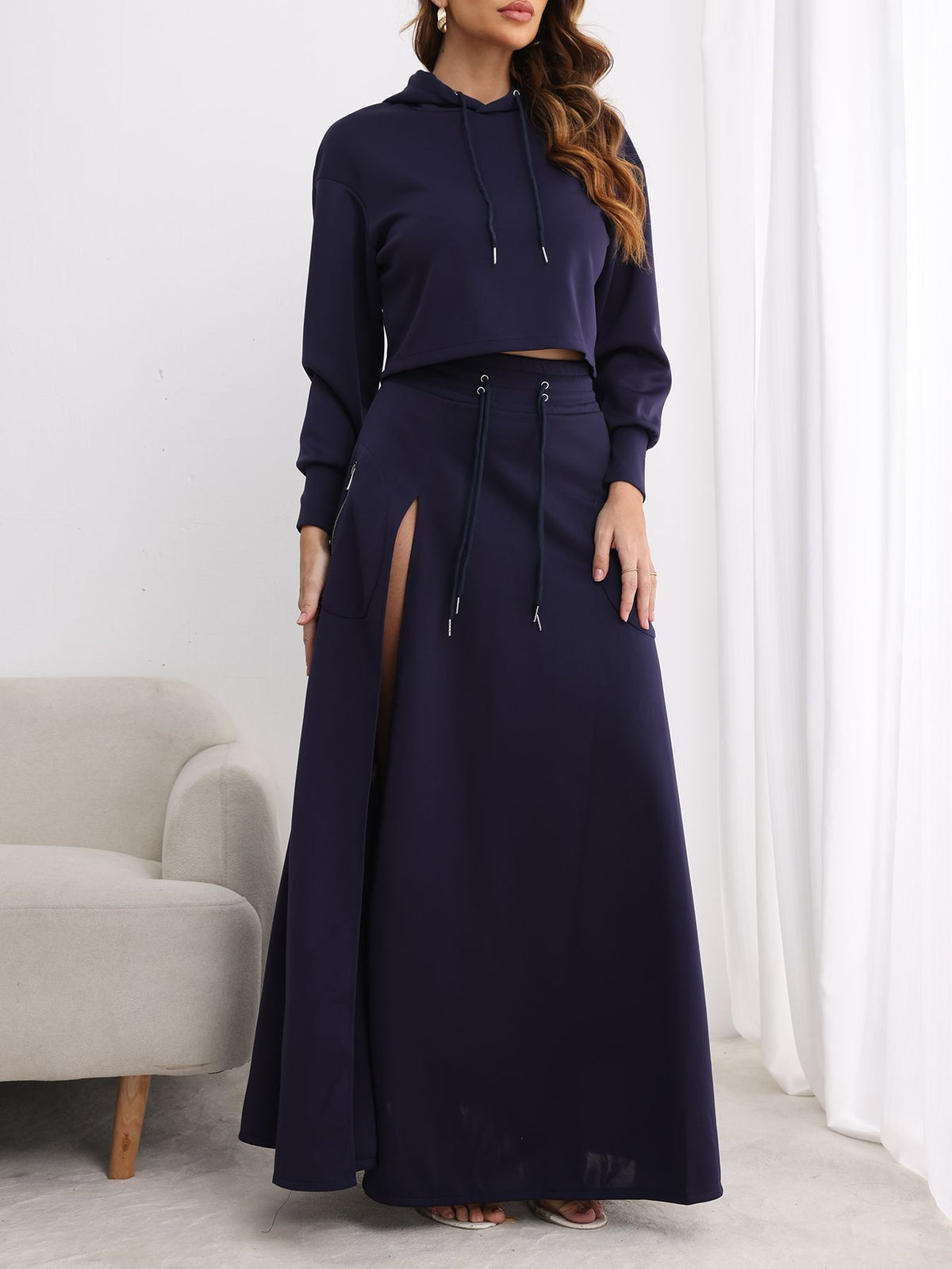 Women's Streetwear Two-Piece Top & Trousers Set