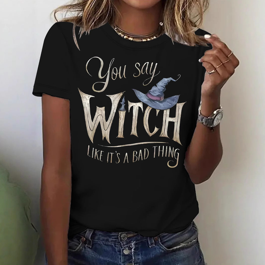 Halloween Witch Print Short-Sleeve T-Shirt - product image 2
