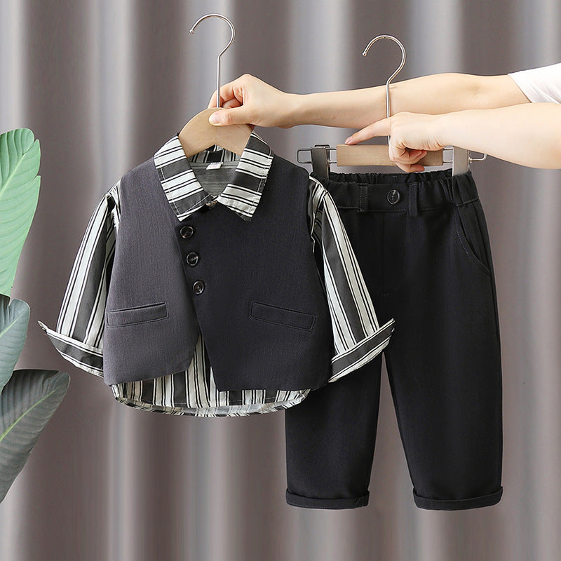 Boys Spring Autumn 3-Piece Suit Set with Vest and Shirt - product image 6