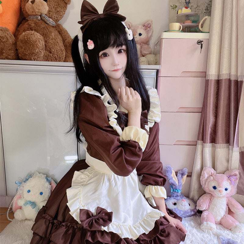 Lolita Dress Maid Costume Cafe Waitress Dress for Women