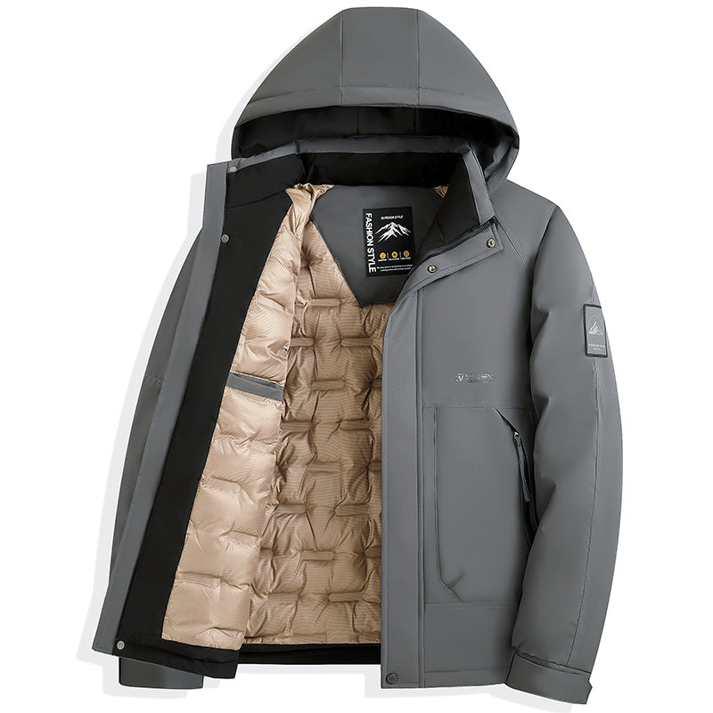 Men's Business Thickened Cotton Jacket with Detachable Hood - product image 4