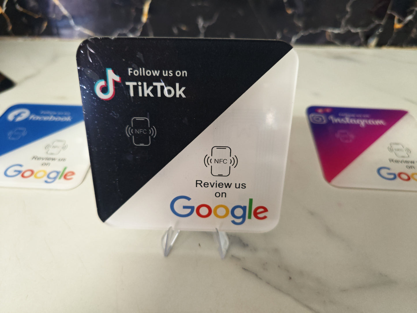 NFC Google Review + TikTok Card – Setup Included