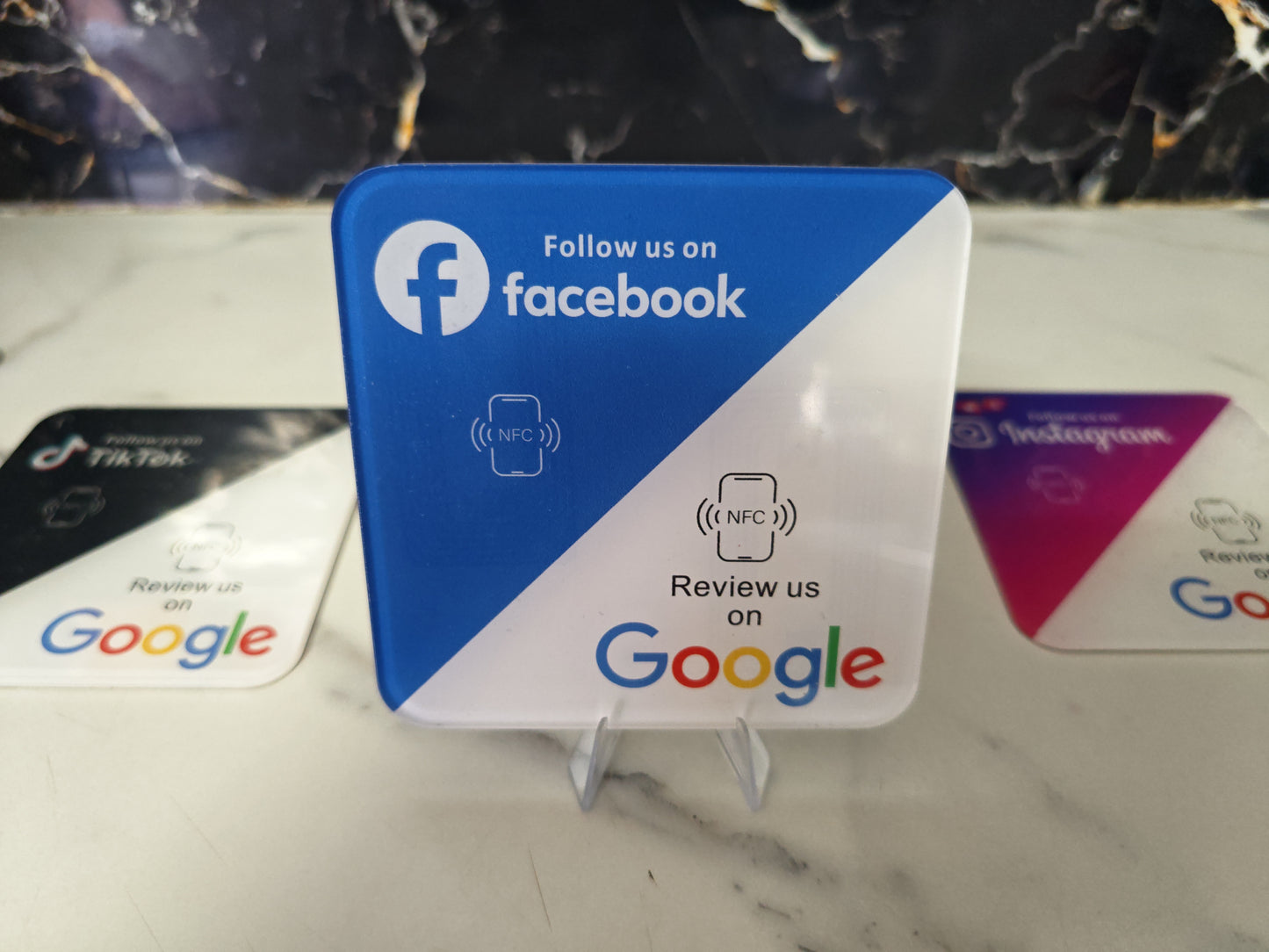 NFC Google Review + Facebook Card – Setup Included
