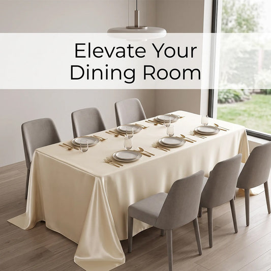 Tablecloth Table Cover Cloth Rectangular Tablecloth Rectangle Wedding Tablecloth-beige