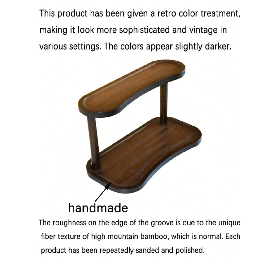 2 Tier Bamboo Desktop Organizer Stand Bookcase Table Rack Kitchen Storage Shelf