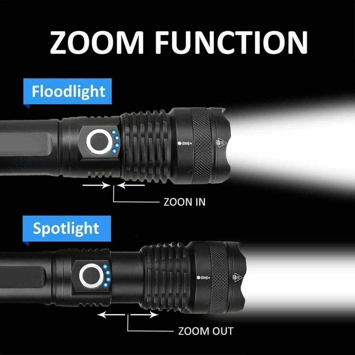 USB Rechargeable LED Flashlight 5-Mode Outdoor Camping Hiking Flashlight(Platform policies vary; relevant qualifications are attached via link, please do not list products without required qualifications)