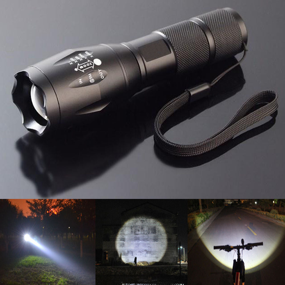2Pack USB Rechargeable LED Flashlight Adjustable Focus Outdoor 5-Modes Flashlight +Battery+USB Charger Set(Platform policies vary; relevant qualifications are attached via link, please do not list products without required qualifications)
